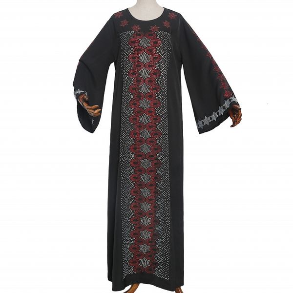 black diamonds maxi africa clothes for muslim women dress long in high-quality african fashion dressed lady tt4n, Red 
black diamonds maxi africa clothes for muslim women dress long in high-quality african fashion dressed lady tt4n, Red