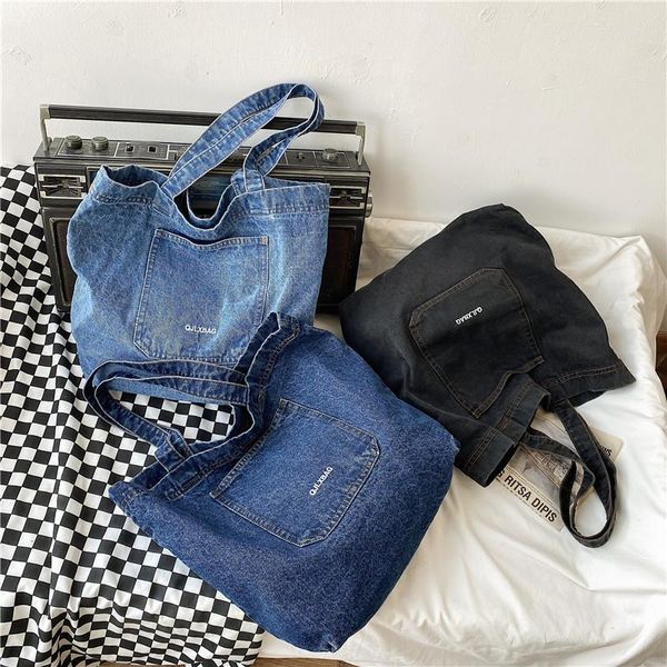 evening bags 2021 fashion trend youth denim tote bag simple student woman shoulder stitching large-capacity portable shopping
evening bags 2021 fashion trend youth denim tote bag simple student woman shoulder stitching large-capacity portable shopping
