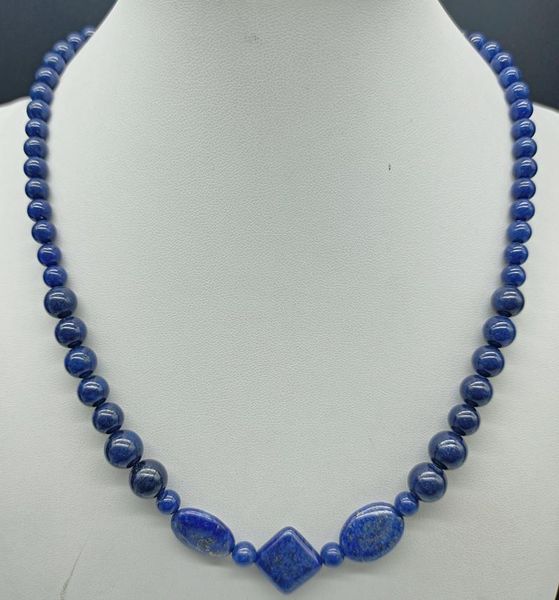chains charming blue 6/8/10mm lapis lazuli round beads 13x18mm oval 14mm square fashion necklace 18 inches women jewelry, Silver
chains charming blue 6/8/10mm lapis lazuli round beads 13x18mm oval 14mm square fashion necklace 18 inches women jewelry, Silver