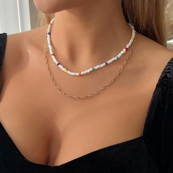 chains n8204 bohemian color bead chain creative double-layer national style retro alloy necklace, Silver
chains n8204 bohemian color bead chain creative double-layer national style retro alloy necklace, Silver