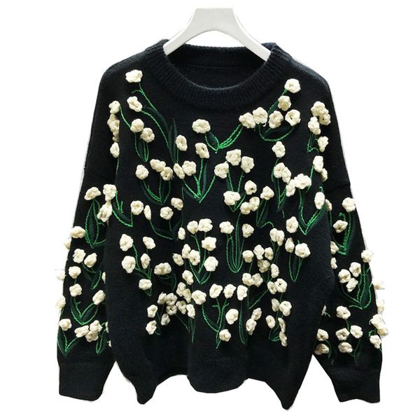 ancient vintage sen women's heavy industry foreign style three-dimensional flower embroidery sweet pullover sweater autumn and winter 2, White;black
ancient vintage sen women's heavy industry foreign style three-dimensional flower embroidery sweet pullover sweater autumn and winter 2, White;black