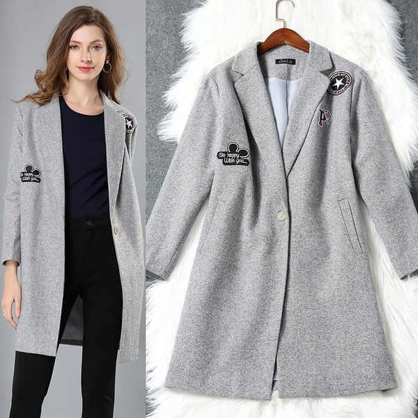women's wool & blends woolen coat female spring and autumn fashion wild gray loose casual temperament, Black
women's wool & blends woolen coat female spring and autumn fashion wild gray loose casual temperament, Black