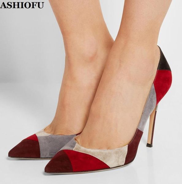 dress shoes ashiofu 2021 handmade stiletto high heel women pumps faux-suede patchwork party prom evening fashion court, Black
dress shoes ashiofu 2021 handmade stiletto high heel women pumps faux-suede patchwork party prom evening fashion court, Black