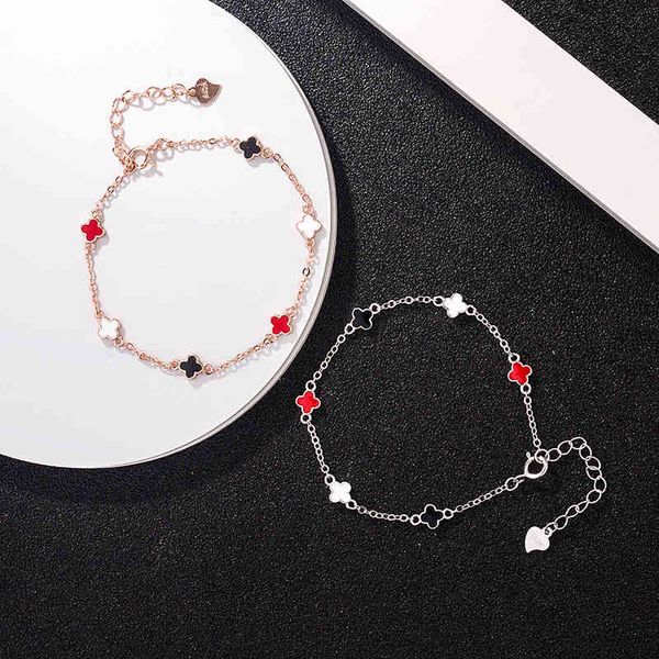 bangles bracelet korean version s925 sterling silver mini four leaf grass six flower double-sided black, red and white glue dropping 6
bangles bracelet korean version s925 sterling silver mini four leaf grass six flower double-sided black, red and white glue dropping 6