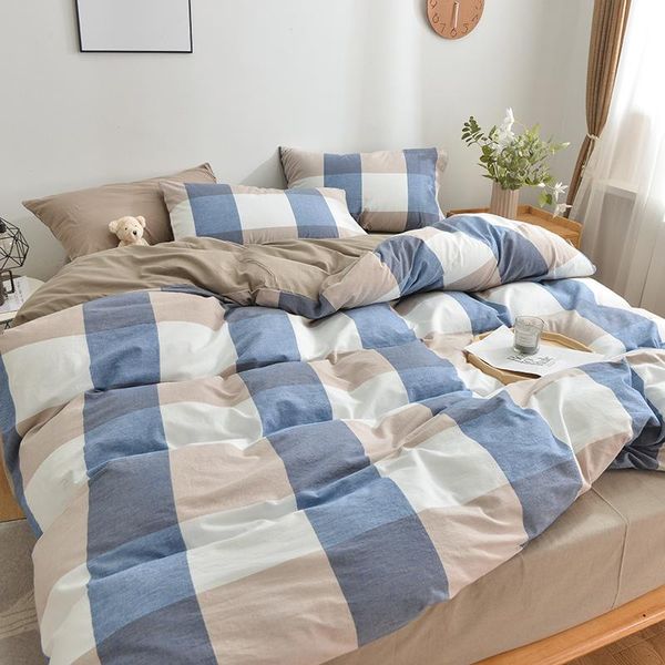 bedding sets 4 pieces blue grid set washed cotton luxury duvet cover solid color summer bedroom bedspread flat bed sheet pillowcase
bedding sets 4 pieces blue grid set washed cotton luxury duvet cover solid color summer bedroom bedspread flat bed sheet pillowcase