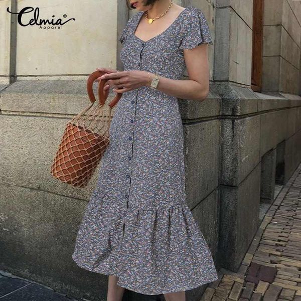 casual dresses women summer ruffles dress 2021 celmia fashion short sleeve bohemian floral print sundress loose party vestidos 5xl, Black;gray
casual dresses women summer ruffles dress 2021 celmia fashion short sleeve bohemian floral print sundress loose party vestidos 5xl, Black;gray