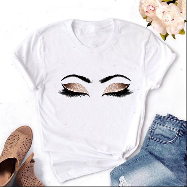 princess makeup art pink eyelashes print vogue t shirt women kawaii tshirt streetwear summer cotton woman clothes, White
princess makeup art pink eyelashes print vogue t shirt women kawaii tshirt streetwear summer cotton woman clothes, White