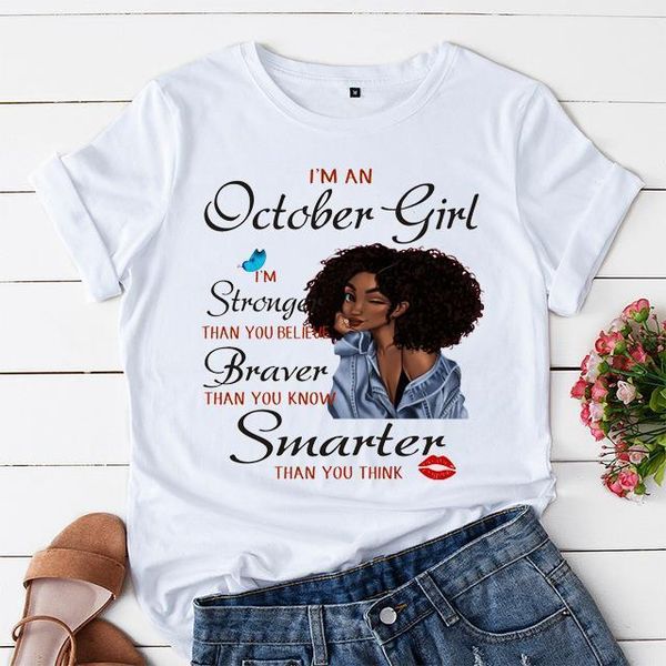i' an october girl t shirt women aesthetic melanin poppin clothes female black curls girl graphic short sleeve t-shirt, White
i' an october girl t shirt women aesthetic melanin poppin clothes female black curls girl graphic short sleeve t-shirt, White