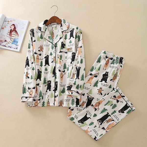 women's autumn&winter cartoon cotton pajamas long sleeve pajama set trousers flannel home clothes sleepwear pijama mujer, Black;red
women's autumn&winter cartoon cotton pajamas long sleeve pajama set trousers flannel home clothes sleepwear pijama mujer, Black;red