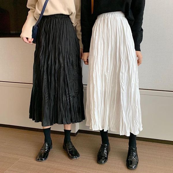 skirts spring autumn womens long korean elegant folds high waist skirt female pleated school 3 colors, Black
skirts spring autumn womens long korean elegant folds high waist skirt female pleated school 3 colors, Black