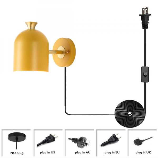 wall lamp with plug-in aluminum yellow shade, macaron bedside reading lamp, suitable for children's bedroom
wall lamp with plug-in aluminum yellow shade, macaron bedside reading lamp, suitable for children's bedroom