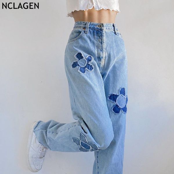 women's jeans nclagen women pants vintage fashion flower patchwork casual denim pant 2021 streetwear woman capris disco aesthetic, Blue
women's jeans nclagen women pants vintage fashion flower patchwork casual denim pant 2021 streetwear woman capris disco aesthetic, Blue
