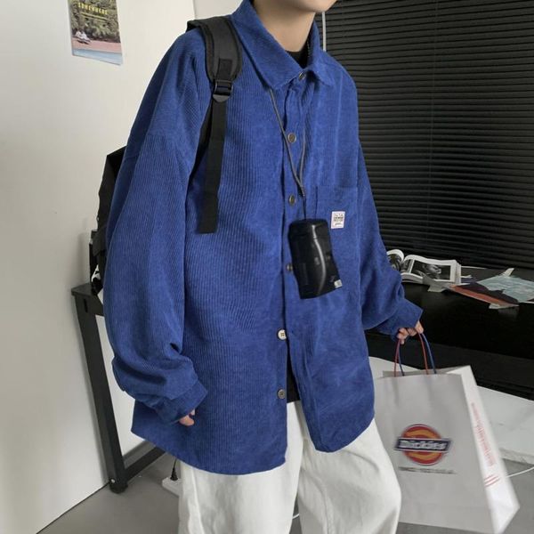 men's casual shirts long sleeve corduroy autumn korean shirt woman fashion oversize printed clothing camisa streetwear, White;black
men's casual shirts long sleeve corduroy autumn korean shirt woman fashion oversize printed clothing camisa streetwear, White;black
