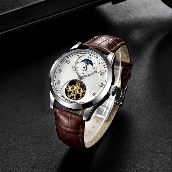 wristwatches pagani design tourbillon automatic mechanical wristwatch men fashion casual sport watches sapphire waterproof leather watch, Slivery;brown
wristwatches pagani design tourbillon automatic mechanical wristwatch men fashion casual sport watches sapphire waterproof leather watch, Slivery;brown