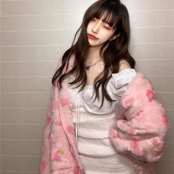 women's jackets 2021 autumn and winter korean chic peach powder plush plus thickened warm jacket female student sweet girl oversized co, Black;brown
women's jackets 2021 autumn and winter korean chic peach powder plush plus thickened warm jacket female student sweet girl oversized co, Black;brown