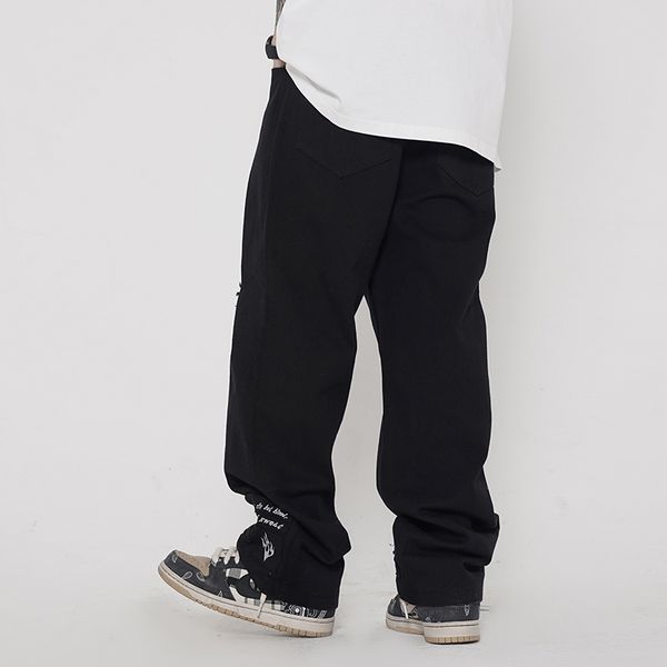 new 2021 high stree hole letter embroidery casual trousers men and women straight harajuku baggy cargo pants 3p32, Black
new 2021 high stree hole letter embroidery casual trousers men and women straight harajuku baggy cargo pants 3p32, Black