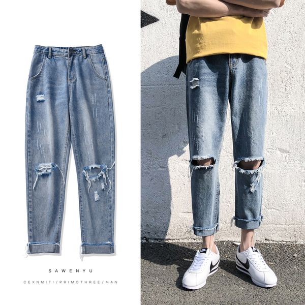 2021 new summer men's holes casual pants male loose high-quality light blue color jeans fashion trend trousers plus size s-2xl lqj7
2021 new summer men's holes casual pants male loose high-quality light blue color jeans fashion trend trousers plus size s-2xl lqj7