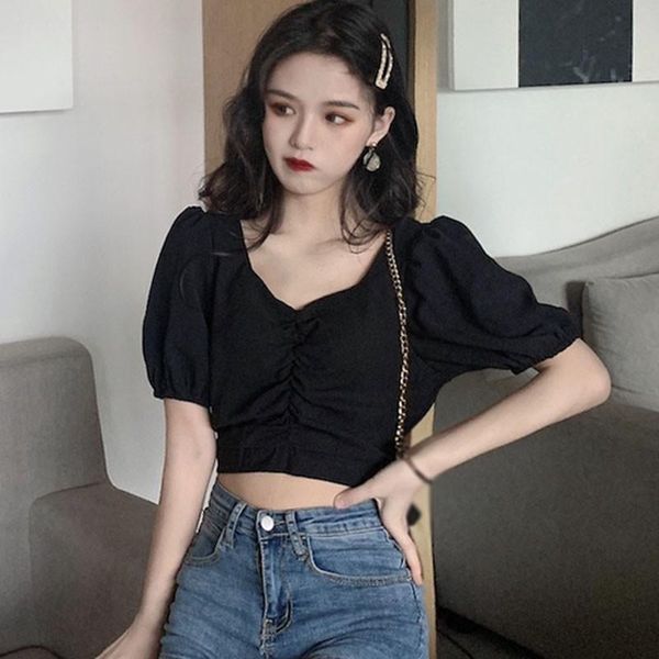summer women's shirts solid color shirts v-neck puff sleeves all-match sweet crop short sleeves blouses for women, White
summer women's shirts solid color shirts v-neck puff sleeves all-match sweet crop short sleeves blouses for women, White