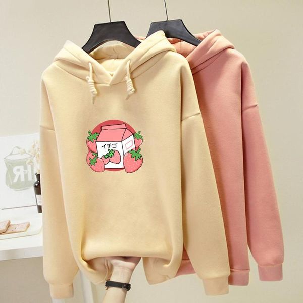 women's hoodies & sweatshirts kawaii strawberry milk oversized hoodie women harajuku slong sleeve weatshirts street pullover plus velve, Black
women's hoodies & sweatshirts kawaii strawberry milk oversized hoodie women harajuku slong sleeve weatshirts street pullover plus velve, Black