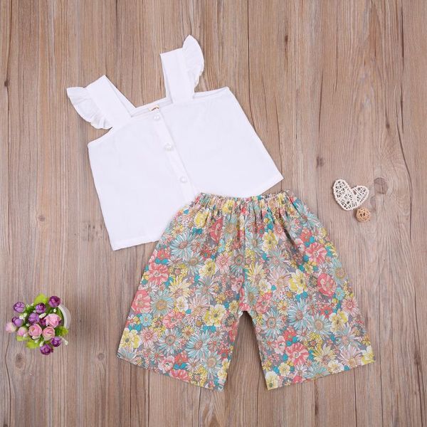 clothing sets kids girls fashion 2-piece outfit set sleeve +floral print shorts for children, White
clothing sets kids girls fashion 2-piece outfit set sleeve +floral print shorts for children, White