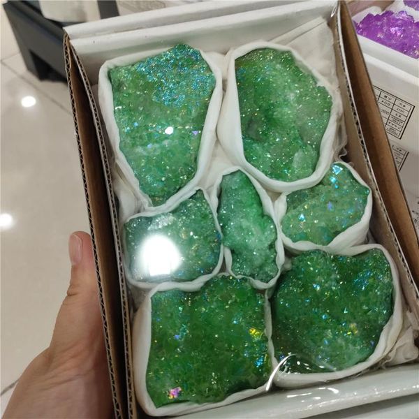 decorative objects & figurines electroplating natural crystal quartz minerals specimen green color cluster irregular shape rough rock stone
decorative objects & figurines electroplating natural crystal quartz minerals specimen green color cluster irregular shape rough rock stone