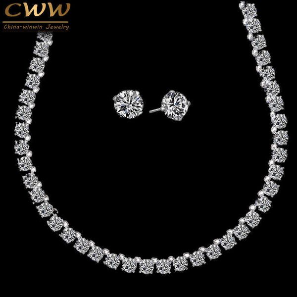 stunning big carat round cz crystal necklace and earrings luxury bridal party jewelry set for wedding evening t061 210714, Silver
stunning big carat round cz crystal necklace and earrings luxury bridal party jewelry set for wedding evening t061 210714, Silver