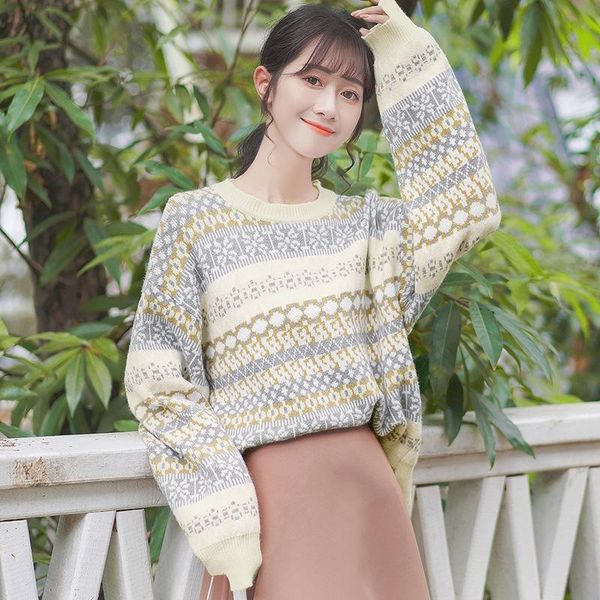 women's sweaters 2021 autumn and winter fashion loose round neck sweater miscellaneous knitted pullover, White;black
women's sweaters 2021 autumn and winter fashion loose round neck sweater miscellaneous knitted pullover, White;black