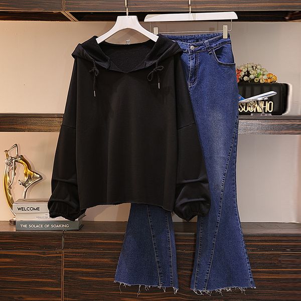 Plus Female Size Hooded Top and Jean Pant Two Sets Suit Sport 2021 Streetwear Warm Winter Clothing Outfits Dpjn, White
Plus Female Size Hooded Top and Jean Pant Two Sets Suit Sport 2021 Streetwear Warm Winter Clothing Outfits Dpjn, White