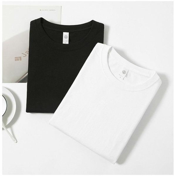 men's t-shirts white round neck cotton t-shirt summer heather gray basic style couple short sleeve undershirt 200g, White;black
men's t-shirts white round neck cotton t-shirt summer heather gray basic style couple short sleeve undershirt 200g, White;black