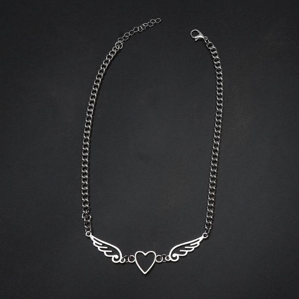 chains punk hollow out heart feather metal choker necklace women girl harajuku angel pendant fashion jewelry, Silver
chains punk hollow out heart feather metal choker necklace women girl harajuku angel pendant fashion jewelry, Silver