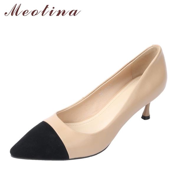 dress shoes meotina genuine leather women pumps high heels office lady pointed toe kitten heel 2021 work big size 40, Black
dress shoes meotina genuine leather women pumps high heels office lady pointed toe kitten heel 2021 work big size 40, Black
