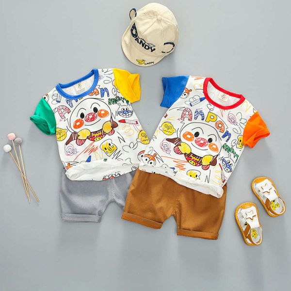 summer new wear baby korean neutral children's suit men's and women's cartoon short sleeve shorts two piece set, White
summer new wear baby korean neutral children's suit men's and women's cartoon short sleeve shorts two piece set, White
