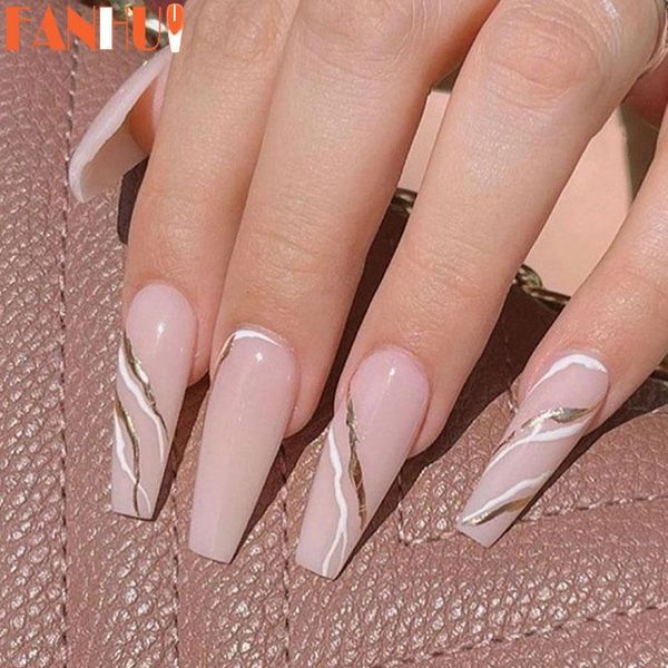 false nails 24pcs/box marble line long coffin ballerina manicure tool press on full cover nail tips artificial detachable, Red;gold
false nails 24pcs/box marble line long coffin ballerina manicure tool press on full cover nail tips artificial detachable, Red;gold
