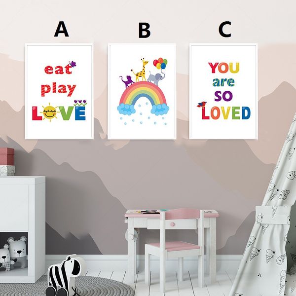 unframed new decorative painting color letters rainbow print creative wall art poster
unframed new decorative painting color letters rainbow print creative wall art poster