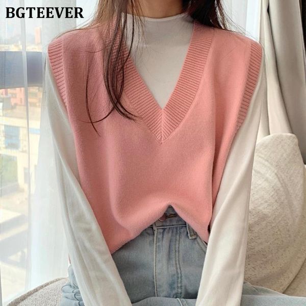 women's sweaters bgteever candy color waistcoats for women v-neck loose sleeveless knitted pullovers vest sweater 2021 autumn winter, White;black
women's sweaters bgteever candy color waistcoats for women v-neck loose sleeveless knitted pullovers vest sweater 2021 autumn winter, White;black