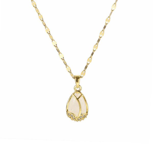 pendant necklaces 2021opal necklace trend personality tulip clavicle chain neck titanium steel wedding gift wholesale, Silver
pendant necklaces 2021opal necklace trend personality tulip clavicle chain neck titanium steel wedding gift wholesale, Silver