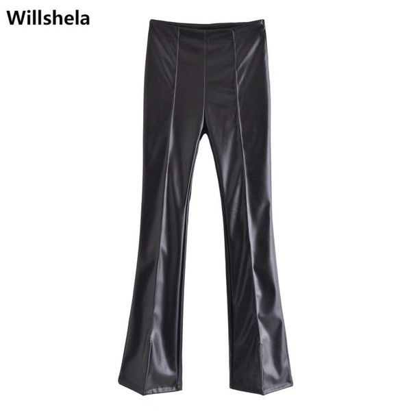 women's pants & capris willshela women fashion faux leather solid vintage side zipper hight-waist casual female trousers chic pant, Black;white
women's pants & capris willshela women fashion faux leather solid vintage side zipper hight-waist casual female trousers chic pant, Black;white