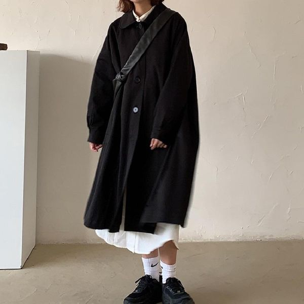 women's trench coats japanese style mid-length windbreaker jacket preppy women long-sleeved vintage harajuku loose solid casual coat, Tan;black
women's trench coats japanese style mid-length windbreaker jacket preppy women long-sleeved vintage harajuku loose solid casual coat, Tan;black
