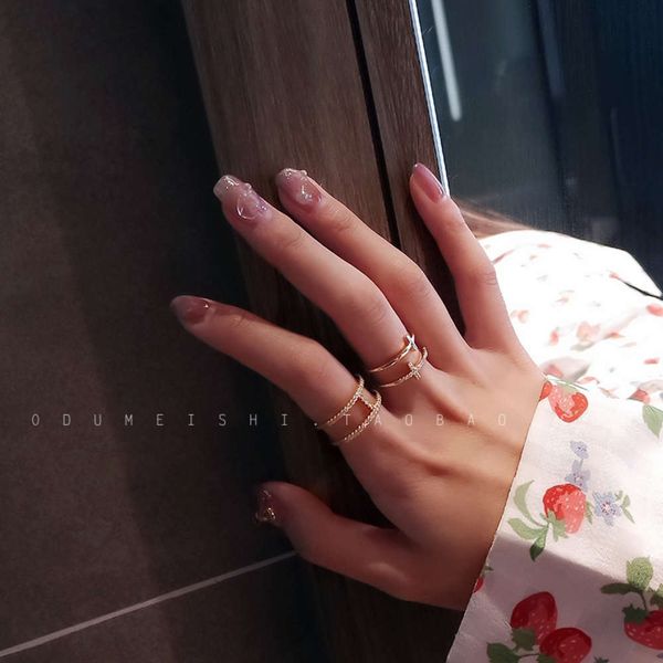 temperament adjustable opening female japane and korean trendsetter simple personality student food jewelry ring, Silver
temperament adjustable opening female japane and korean trendsetter simple personality student food jewelry ring, Silver