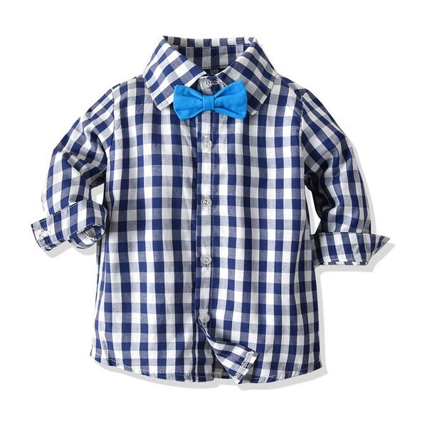 ins children's wear autumn children's long sleeve plaid shirt bow tie suspender two piece batch children's wear, Blue
ins children's wear autumn children's long sleeve plaid shirt bow tie suspender two piece batch children's wear, Blue