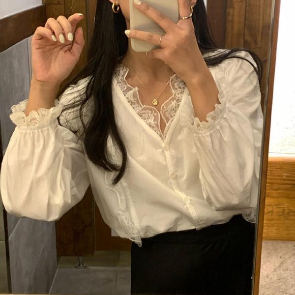 fashion womens and blouses plus size long sleeve lace v neck solid casual ladies solid shirts eleganckie bluzki damskie g2, White
fashion womens and blouses plus size long sleeve lace v neck solid casual ladies solid shirts eleganckie bluzki damskie g2, White