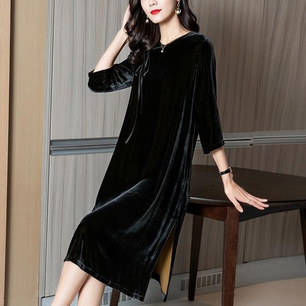 roy real velvet dress women's 2021 spring new original design heavy silk velvet medium length black, Black;gray
roy real velvet dress women's 2021 spring new original design heavy silk velvet medium length black, Black;gray