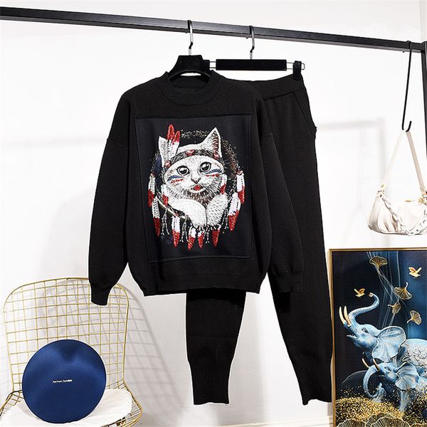 women's tracksuits spring fall tracksuit 2 woman's ensemble vintage sequins embroidered sweater+ mesh harem ladies'clothing h, Gray
women's tracksuits spring fall tracksuit 2 woman's ensemble vintage sequins embroidered sweater+ mesh harem ladies'clothing h, Gray