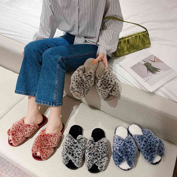 plush thickened open toe plush slippers indoor casual straight, Black 
plush thickened open toe plush slippers indoor casual straight, Black