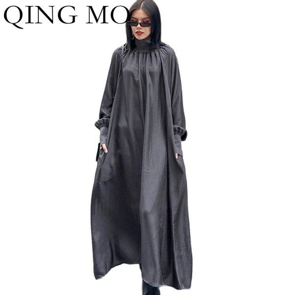 casual dresses qing mo 2021 autumn fashion women dress loose large size solid color thin high neck trend long sleeved zwl218, Black;gray
casual dresses qing mo 2021 autumn fashion women dress loose large size solid color thin high neck trend long sleeved zwl218, Black;gray