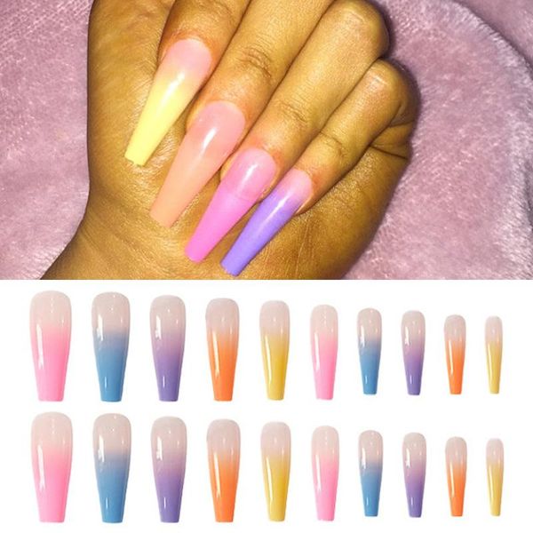 false nails 20pcs 0-9 sizes rainbow ombre nail fake long ballerina coffin shape press on uv mixed, Red;gold
false nails 20pcs 0-9 sizes rainbow ombre nail fake long ballerina coffin shape press on uv mixed, Red;gold