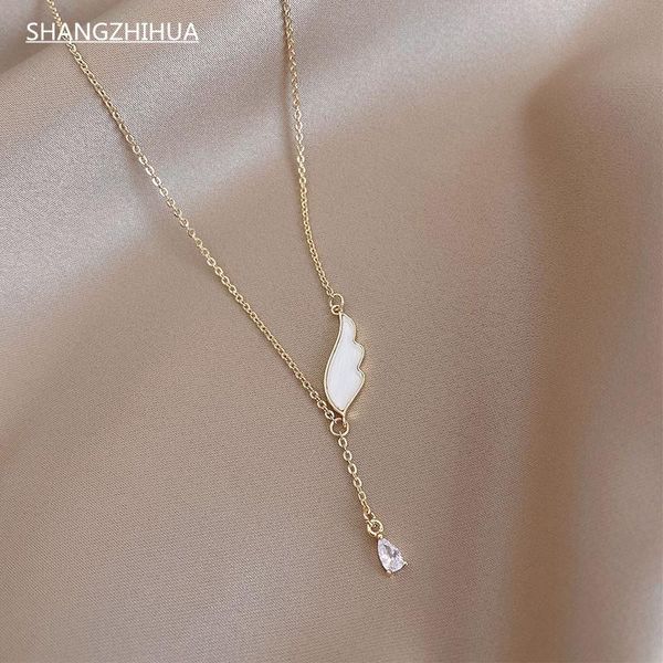 pendant necklaces design sense white wing crystal short necklace for woman luxury korean fashion jewelry party girl's clavicle chain, Silver
pendant necklaces design sense white wing crystal short necklace for woman luxury korean fashion jewelry party girl's clavicle chain, Silver