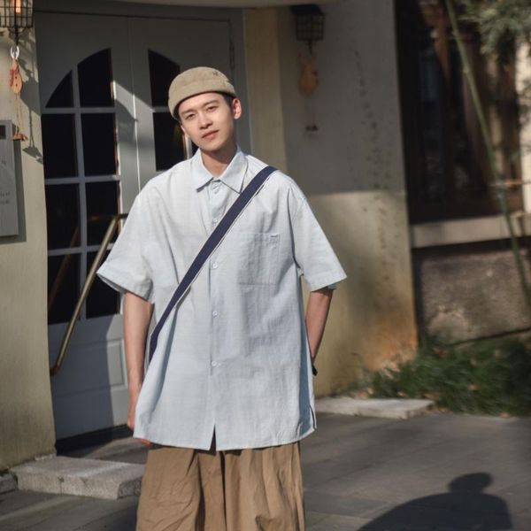 men's casual shirts summer relaxed korean fashion youth half sleeve shirt cotton solid chemise homme, White;black
men's casual shirts summer relaxed korean fashion youth half sleeve shirt cotton solid chemise homme, White;black