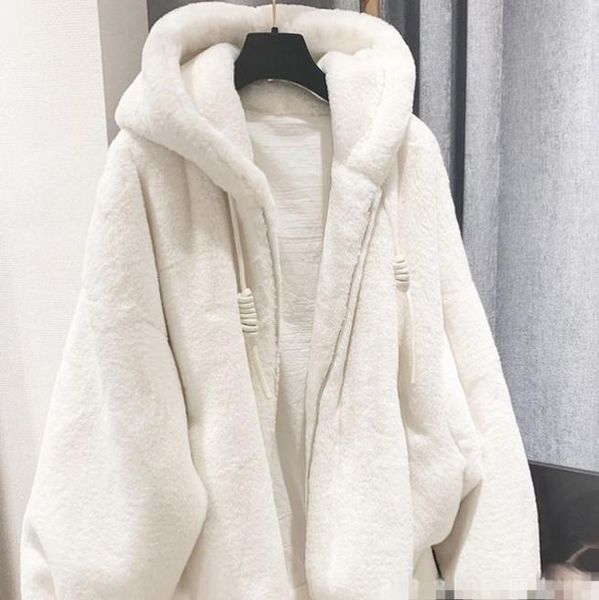 women's fur & faux autumn winter white loose hooded plush jacket imitation coat youth student zipper fuzzy korean, Black
women's fur & faux autumn winter white loose hooded plush jacket imitation coat youth student zipper fuzzy korean, Black