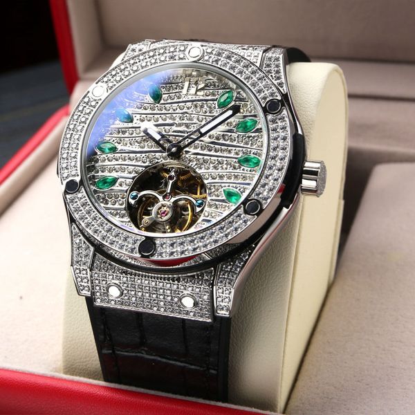 aaaaa men's luxury watch full automatic tourbillon movement plated blue crystal mirror 316l fine steel strap 44mm, Slivery;brown
aaaaa men's luxury watch full automatic tourbillon movement plated blue crystal mirror 316l fine steel strap 44mm, Slivery;brown
